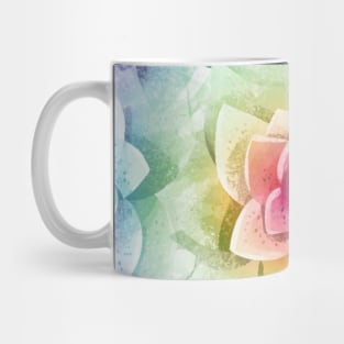 Rainbow Succulent Cactus Rose Mug